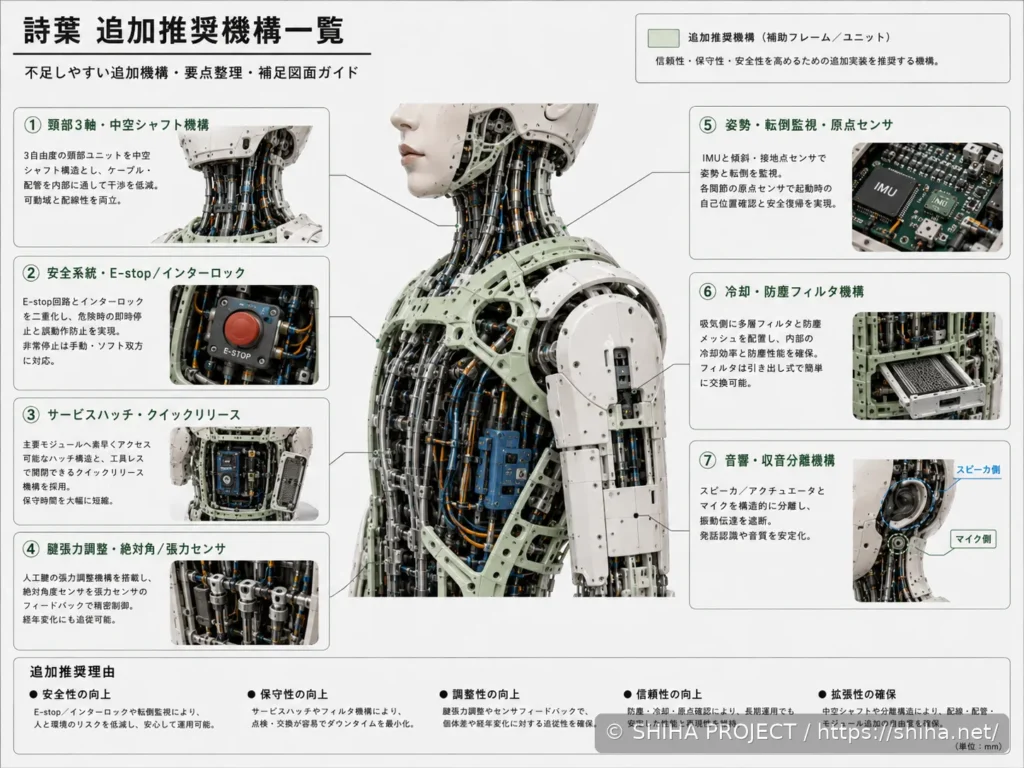SHIHA ANDROID v1の内部フレームと外装構成を検討したボディコンフィギュレーション案 00