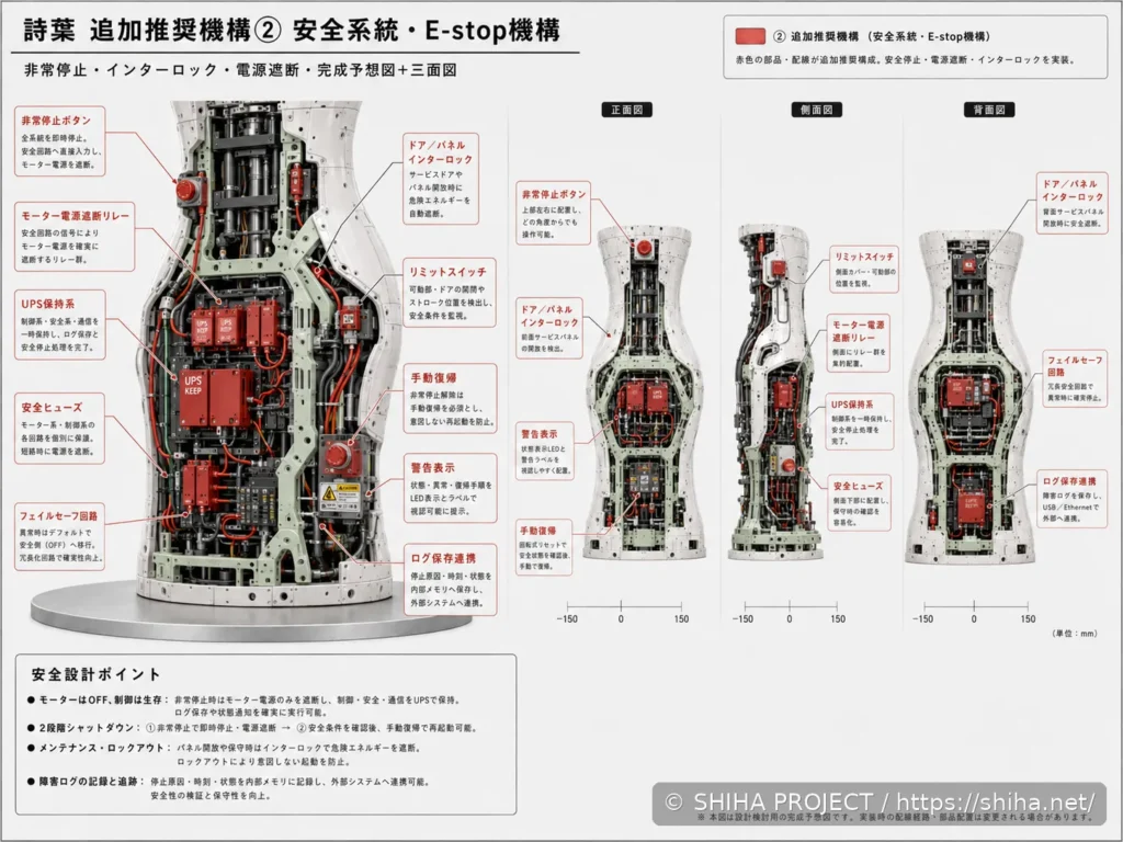 SHIHA ANDROID v1の内部フレームと外装構成を検討したボディコンフィギュレーション案 02