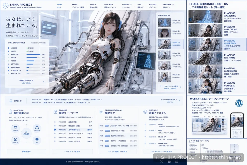 shiha.netサイト刷新の初期全体UIモックアップ v00