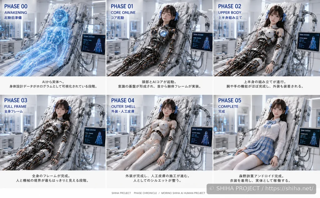 森野詩葉の実体化プロセスPHASE 00から05までをまとめたPhase Chronicle構成案 3